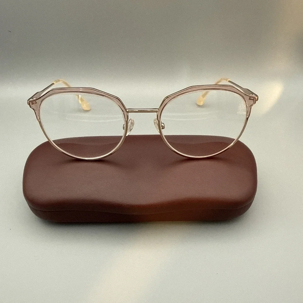 High Street Eyeglasses Frames CASS BLUSH Pink Gold Round Full Rim 51-19-145 HOT